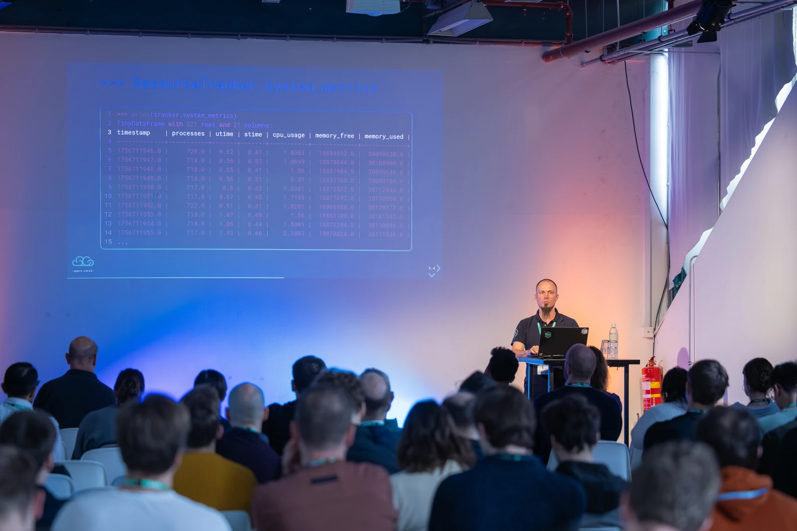 Photo of Gergely Daroczi giving a talk at the PyData Amsterdam 2025 conference.