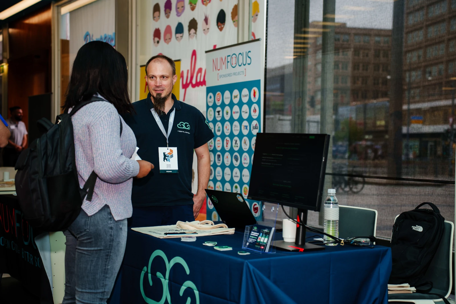 Photo from the Spare Cores booth at PyData Berlin 2025 conference.