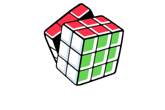 Rubik cube bearing the colors of the Hungarian flags that was the logo of the KCD Budapest event.