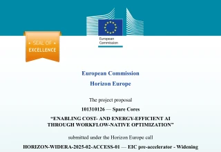 The European Innovation Council Seal of Excellence certificate awarded to Spare Cores.
