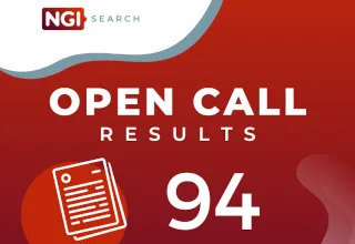 Banner showing the number of applicants and accepted projects into the 3rd Open Call of NGI Search.