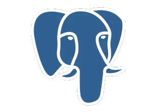 PostgreSQL logo, depicting a blue elephant on a transparent background.