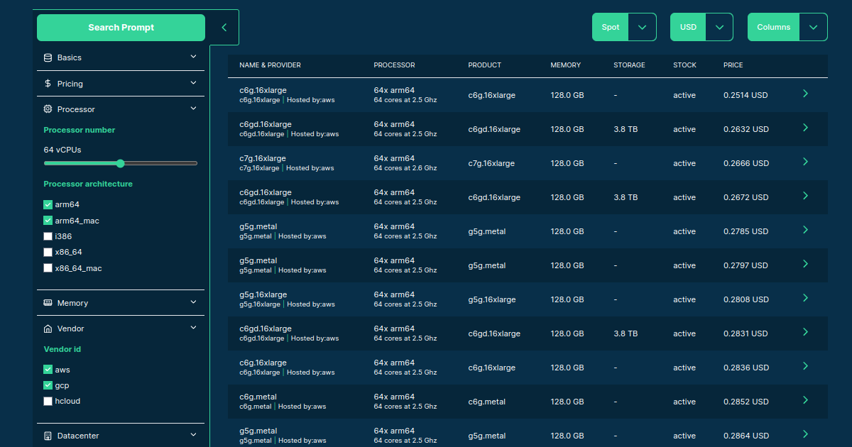 Source Engine Server List Cloud Servers Navigator - Spare Cores